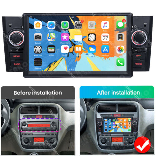 7'' Android 13 For Fiat Grande Punto Linea 2007-2012 Car Stereo Radio GPS WI-FI - Afbeelding 1 van 18