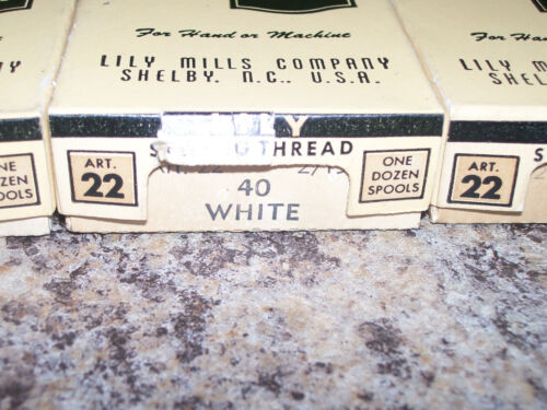 Vintage Lily Mill Co Sewing Thread 36 X 35 Yards ea Black White 3 Original Boxes - Picture 8 of 11