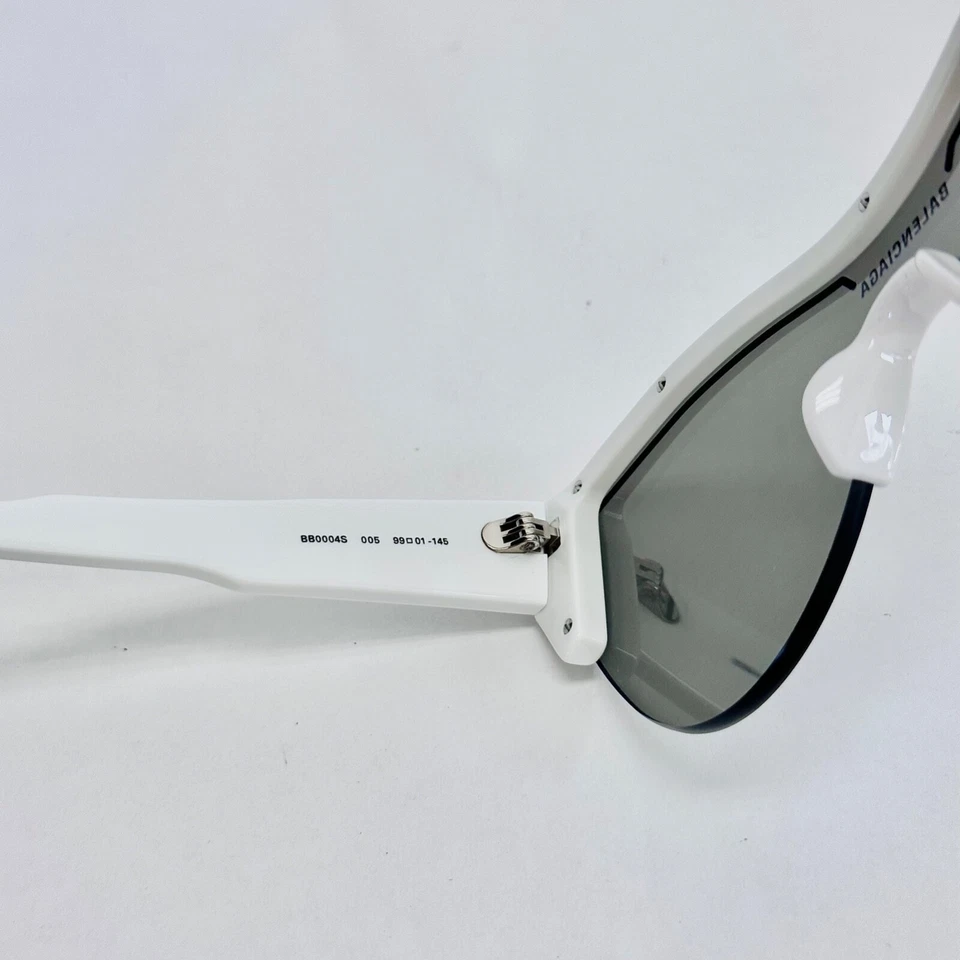 Gafas de sol BALENCIAGA SKI 0004 blancas plateadas máscara espejada moda BB0004S 005 Foto 3 de 4