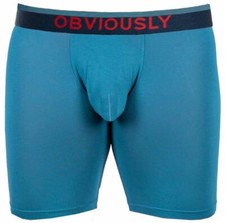 Obviously Mens FreeMan AnatoFREE Boxer Brief 6inch Leg - Pacific Blue