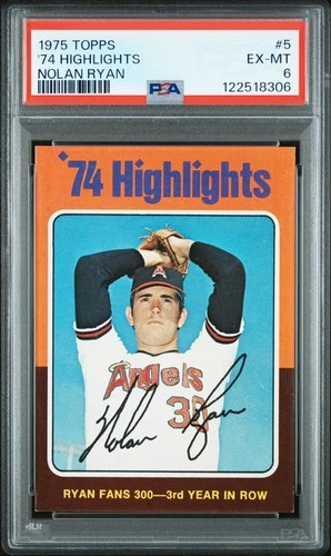 1975 Topps '74 Highlights Nolan Ryan #5 PSA 6