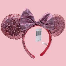 Disney Parks Light Purple Sequins Sequins Rare Headband Minnie Mouse Ears