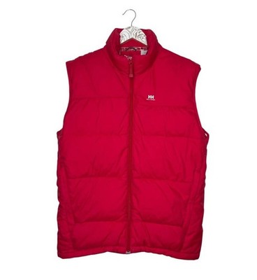 Helly Hansen Down Puffer Vest Red Vintage Medium Ski Snow Warm Hiking Y2K 2000s