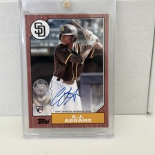 Topps Update Series 1987 Autographs C.J. Abrams #87BA-CA Red /25 Padres RC