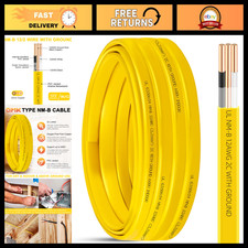 12 Gauge 12/2 Wire with Ground - Solid Indoor Electrical Cable for Wiring Projec