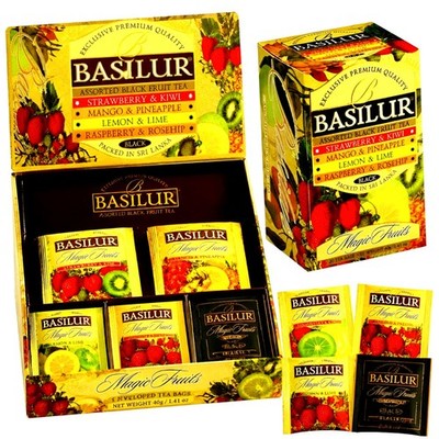 Basilur Tee Set Magic Fruits 5 Teesorten 25 Teebeutel Schwarztee Früchtetee
