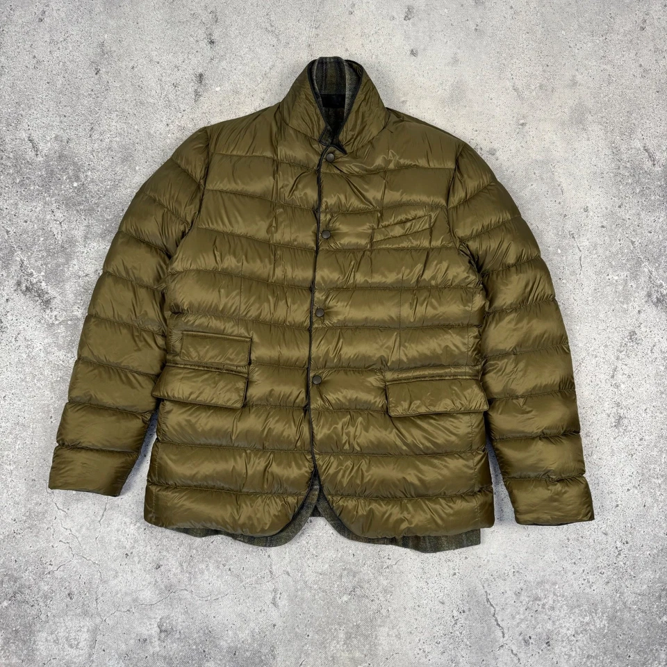 MONTECORE Reversible Button Up Puffer Down Jacket Blazer Wool Size 52 - Image 2 of 4