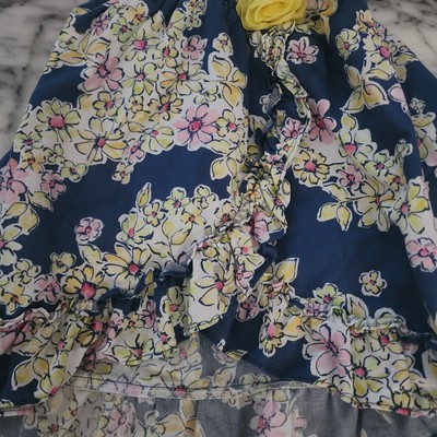 BB6-Penelope Mack Girls 18 months Blue, pink, & yellow lined knee length dress 