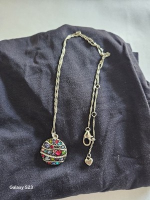 BRIGHTON '' Trust Your Journey'' Round Crystal Necklace, reversible  NWOT