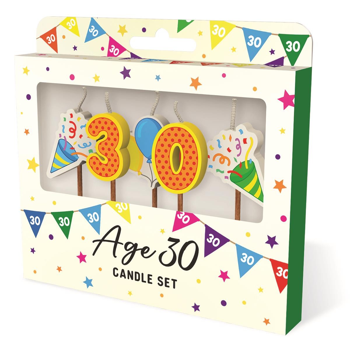 30th Milestone Candles Happy Birthday Age Number Cake Topper Party Decoration