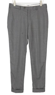 Suitsupply Soho Turn-Up Herren Hose UK34R Grau Wolle S120 Konisch Zip Fly