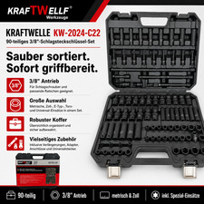 KRAFTWELLE 3/8 Schlagsteckschlüssel-Set   90...
