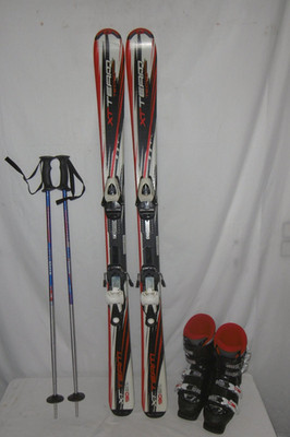 TECNO ''XT TEAM'' SKI JUNIOR ALLROUND CARVER 130 CM + SKI BOOTS SIZE: 38 IN SET