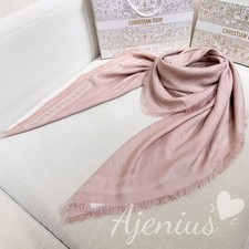 Christian Dior Pink Cashmere Classic Flowers Women's Square Scarves Shawls 55*55
