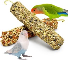 Fhiny Parakeet Treats, 2 PCS Natural Bird Crunch Sticks Grains  Vegetable Budgi