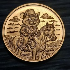 Gato vaquero Intaglio Mint serie Purrfectly 1 oz cobre