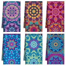 Boyiee Set of 6 Mandala Kitchen Towels Absorbent Boho Dish Towels 24 x 16 Inc...