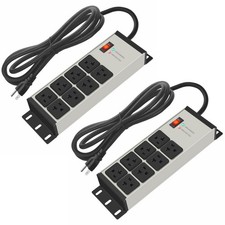 2PCS Heavy Duty Power Strip Surge Protector 20 AMP, 8 Outlets 12 Gauge Indust...