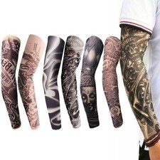 6PCS Tattoo Cooling Arm Sleeves Cover Basketball Golf Sport UV Sun Protection