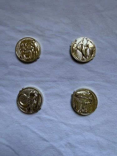 Power Rangers Gold Morpher Coins Set of 4 – Vintage Original 1990s Great cond