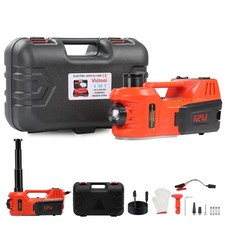 5T Elektrischer Wagenheber 12V Hydraulik Heber Kompressor SUV PKW LKW Set 4in1