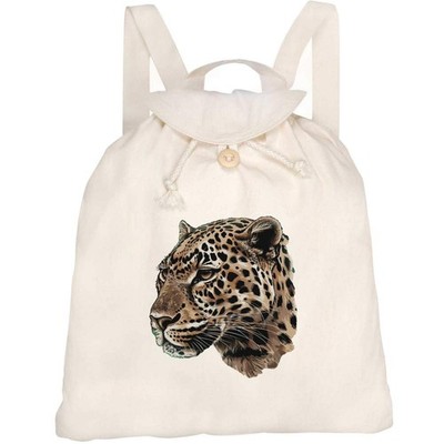 Canvas Rucksack / Backpack ''Leopard Side View'' (RK00034709)