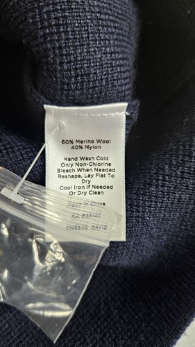 NWT! Talbots Military Style Sweater Jacket Women's PLUS Size 1XP Navy Merino - Picture 9 of 9