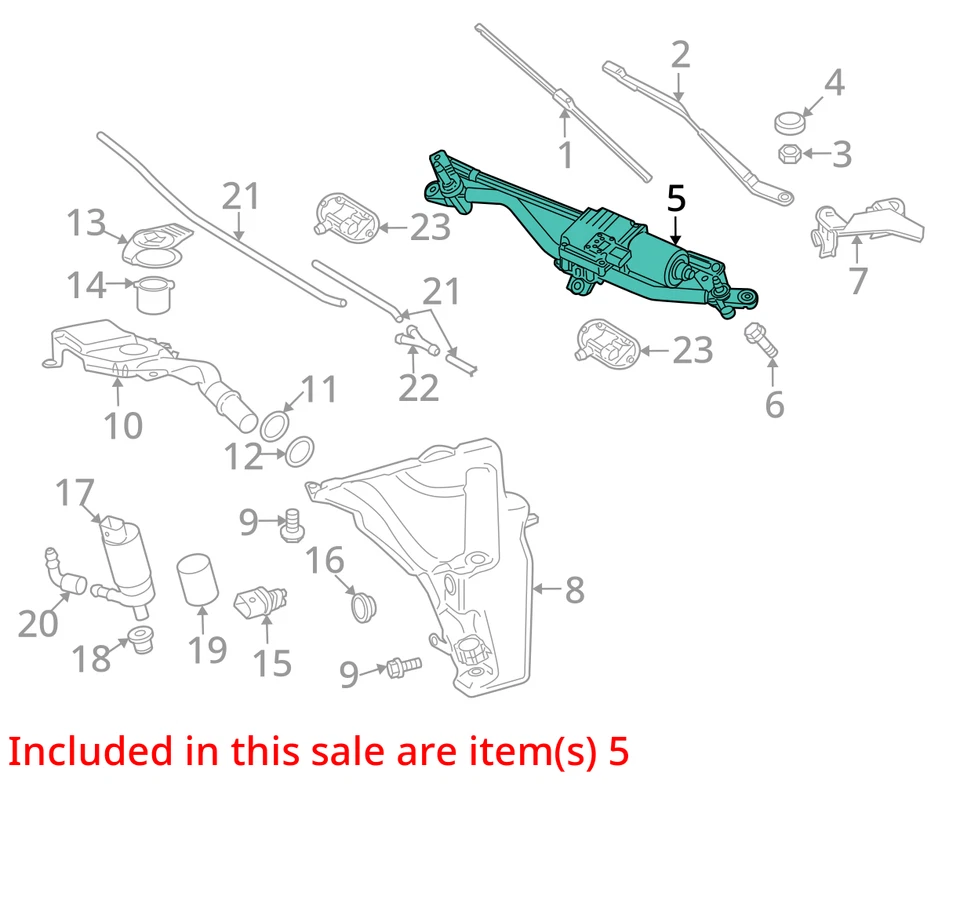 2013 Audi A5 Front Windshield Wiper Motor OEM 121K Miles - LKQ403135291 - Image 4 of 4