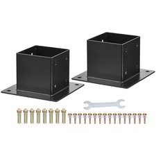 2pz Staffe per pali da ponte 4"x4" misura interna 3,5"x3,5" nere verniciate a polvere