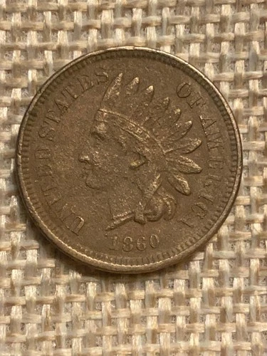 1860 Indian Head Cent Extremely Fine XF Details Rare Pointed Bust Variety!