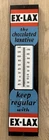 VINTAGE  36" PORCELAIN EX-LAX THERMOMETER /SIGN ~ DRUGSTORE ~ ORIGINAL LABEL!