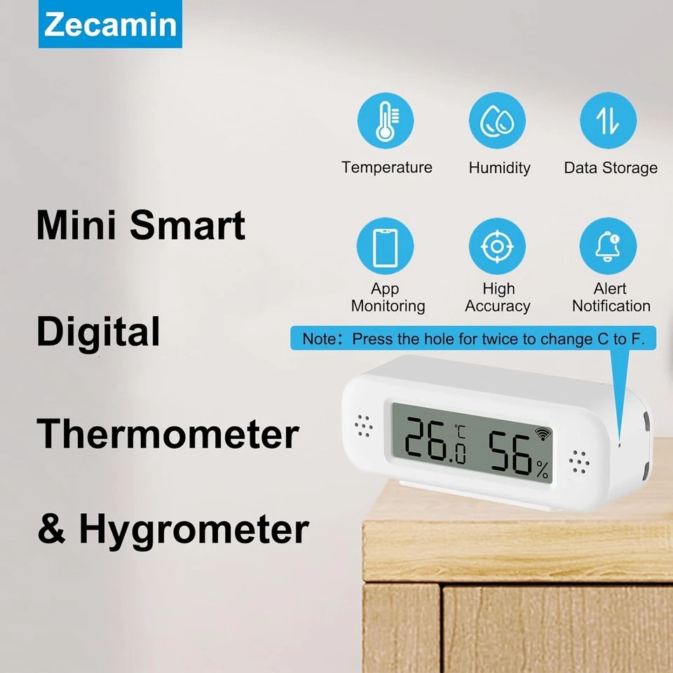 Compact WiFi Hygrometer and Thermometer with LCD Display and Alexa Compatibility - Image 4 of 4