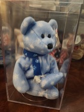 Ty Beanie Babies 1999 Holiday Teddy Bear Plush Toy - Blue D0616