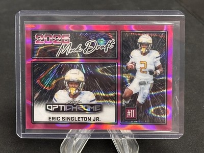 ERIC SINGLETON JR. 2025 LEAF OPTICHROME MOCK DRAFT PINK LAVA NON AUTO 1/1 AUBURN
