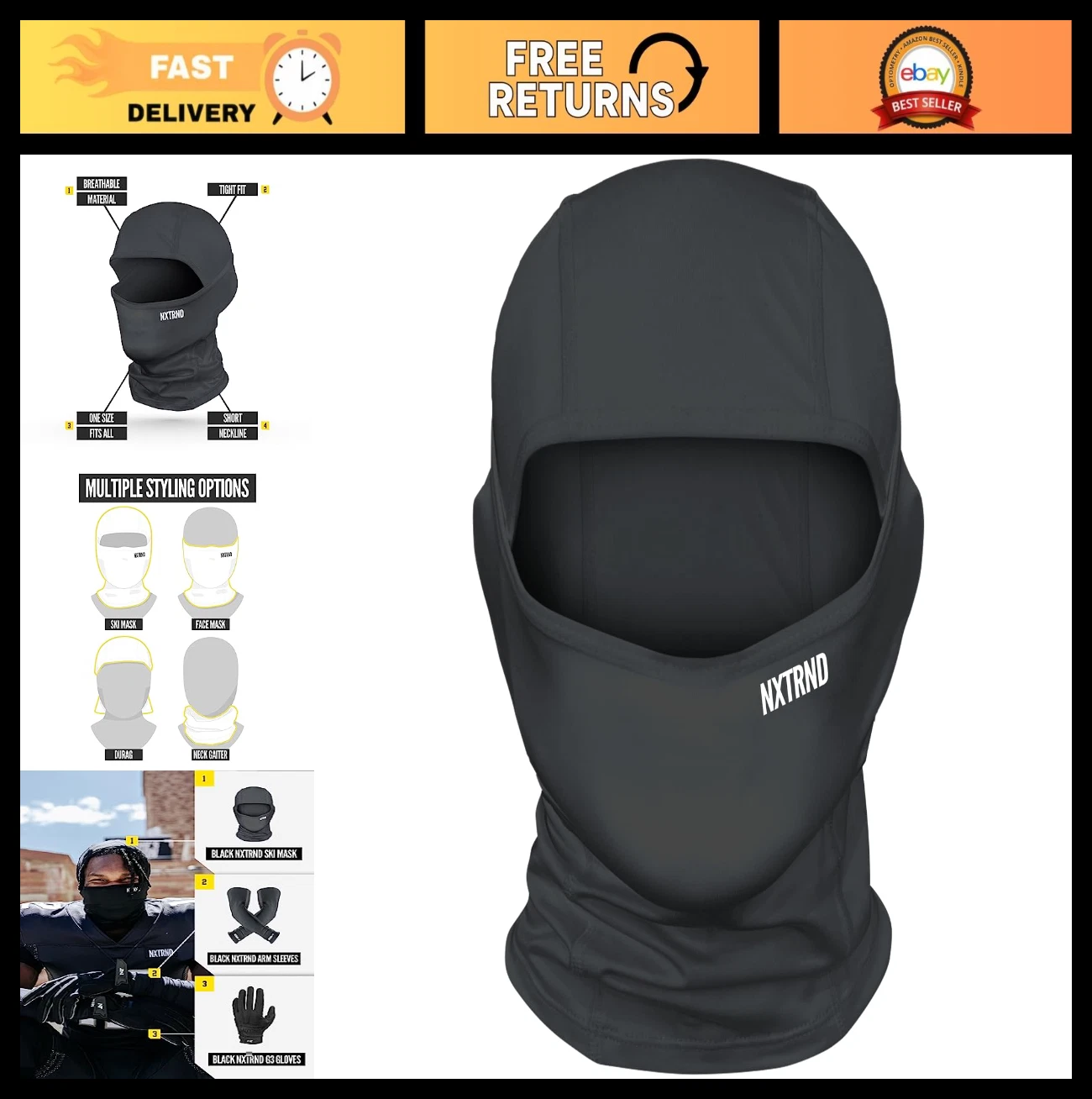 Lightweight Breathable Ski Mask Balaclava - Moisture-Wicking Shiesty Face Cover