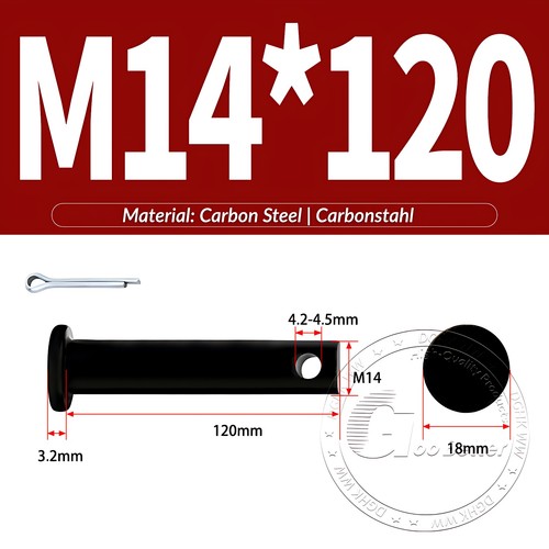 Pasador de horquilla negro pasador de bisagra pasador de retención pasador de aparejo métrico de acero al carbono M4-M30 - Imagen 121 de 201
