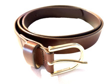 BANANA REPUBLIC Belt Brown Genuine Leather Gold Tone Buckle Size Medium Made USA
