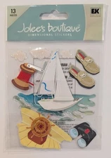 RARE Jolee's River Boating Sailing Sailboat Nautical Scrapbooking Stickers