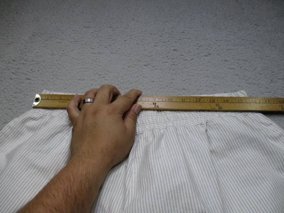 Pantalones Djerf Avenue Mujer XL Blanco Gris Rayas Algodón Orgánico Cintura Elástica Foto 3 de 4