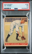 1933 Goudey Big League Chewing Gum - R319 Joe Cronin #189 Senators  PSA FR 1.5