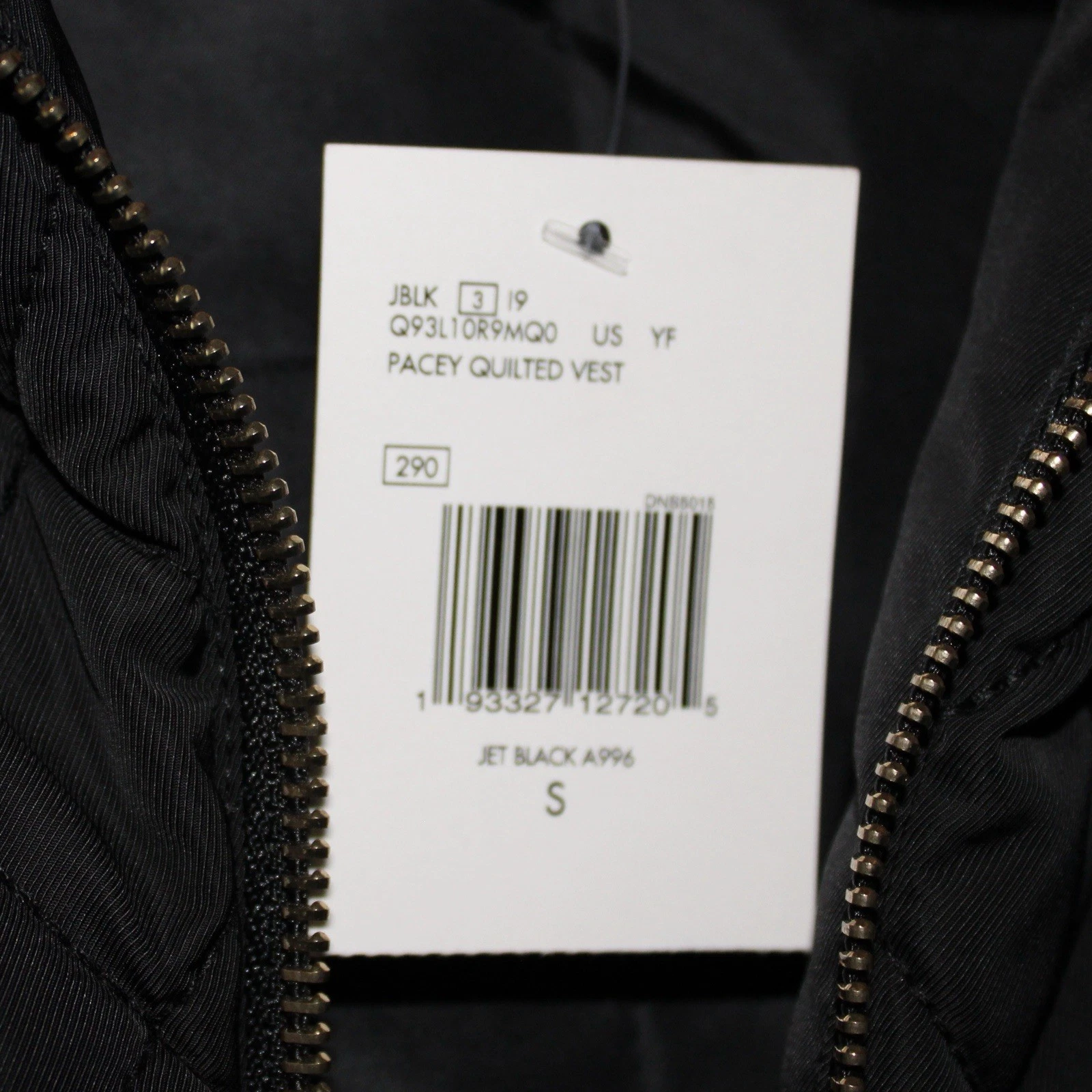GUESS Pacey Quilted Vest Womens S Black Full Zip Pockets Lined Sleeveless - product detail image 4