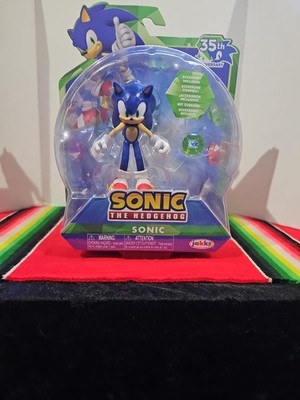 4'' SONIC 35th ANNIVERSARY w/ Emerald Sonic the Hedgehog Figure Jakks Pacific  
