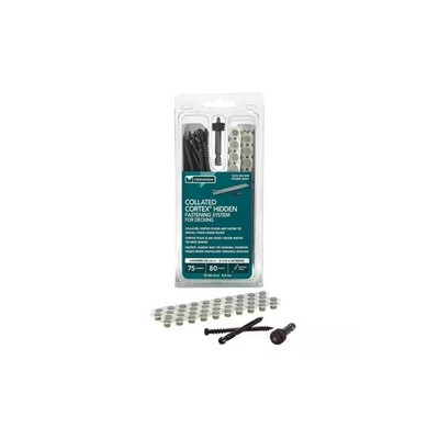 Collated Cortex Hidden Fastening System for Veranda Decking 2-1/2'' Stone Gray