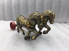 VINTAGE MARX HORSE TEAM (2) TIN LITHO TOY -MISSING WAGON