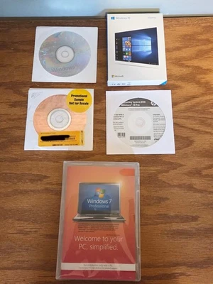 Microsoft Windows Lot 10 Home, 10 Pro, XP Pro, 7 Pro Reinstall Driver Discs READ - Image 1 of 4