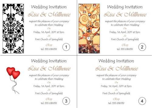 Personalised Wedding Invitations Cards - 50 invites with envelopes - Picture 1 of 2
