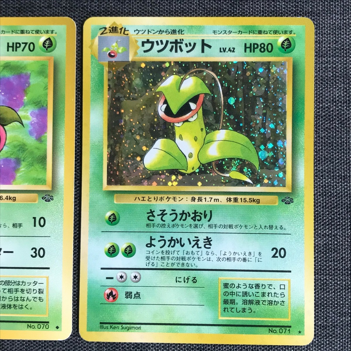 Bellsprout evolution set #069 Pokemon TCG Old back Japanese cards
