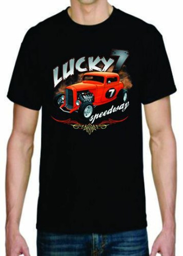 Adult DryBlend® T-Shirt - (LUCKY 7 RAT- ORANGE HOT ROD) - Picture 28 of 45