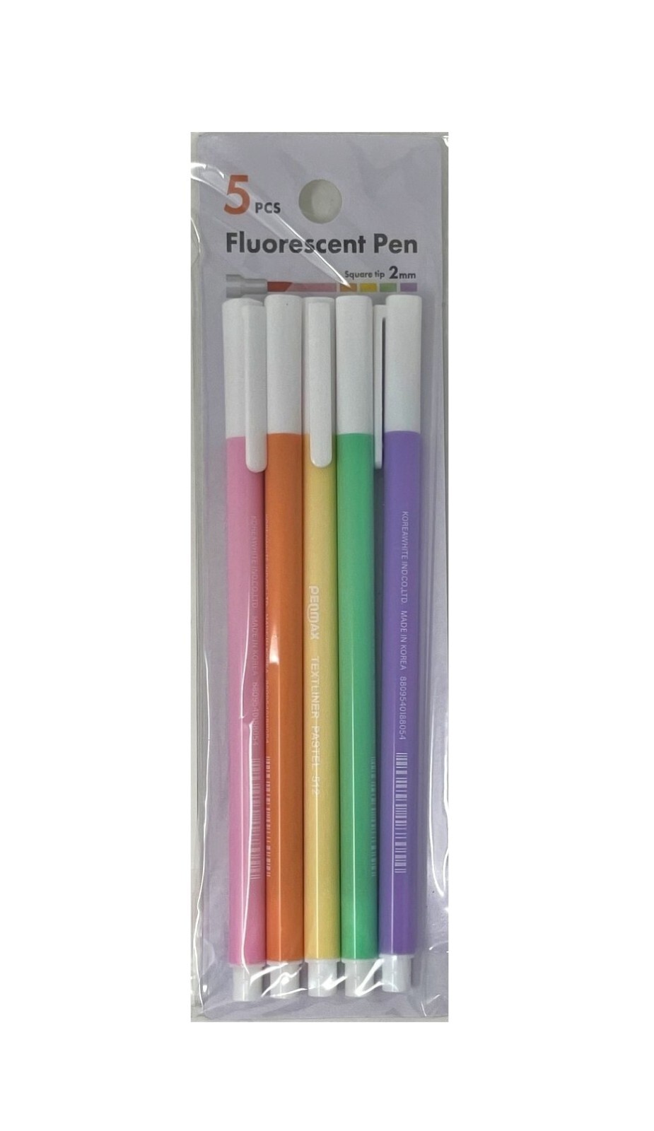 5pc Highlighters Liquid Pen Style Chisel Square Tip Pastel Color 2mm Stationary-image