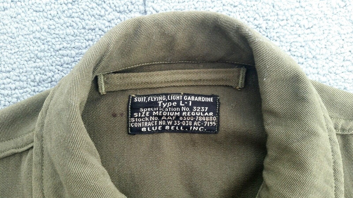 40s WW2 USAAF ARMY AIR FORCE L-1 Flight Suit BLUE BELL COVERALLS
